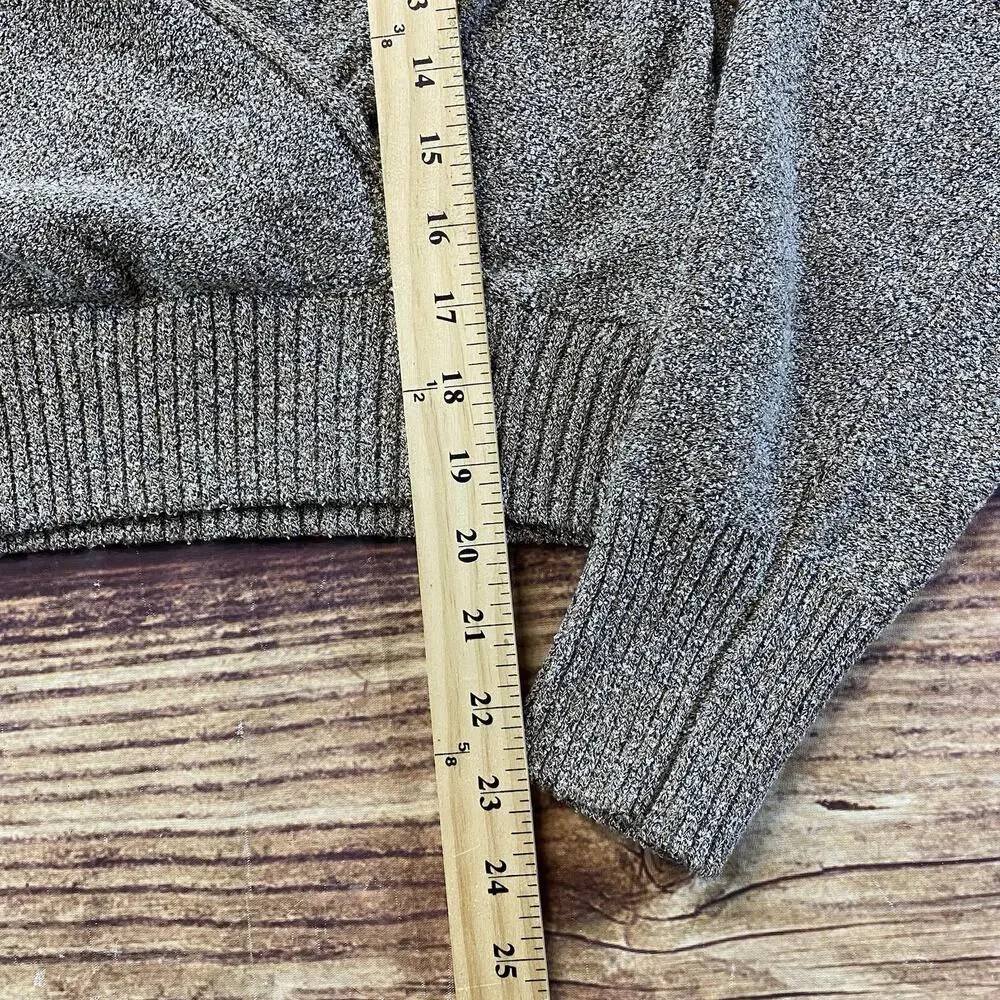 Free People Sweater Women’s Large Gold Plunging V-Neck Blended Fabric